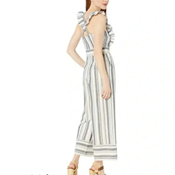 Ella Moss Jumpsuit Ophelia Striped Blue Jumpsuit Size Medium New - Picture 2 of 13